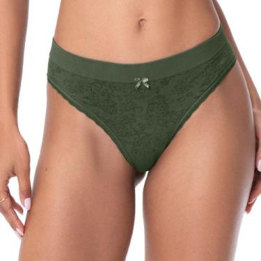 Imagem de Calcinha Biquíni Jacquard sem Costura Bruma Floral Alcaparra - Zee Ruc