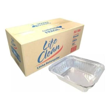 Imagem de Bandeja De Aluminio Retangular 500ml Life Clean Com 100 Unid