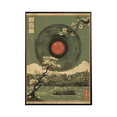 Imagem de Pôster Vintage De Gato-Tigre Com Música Em Tela, Arte Retrô De Toca-Di