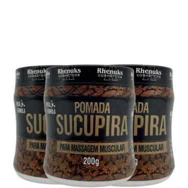 Imagem de Rhenuks Cosméticos Kit Creme Sucupira Para Massagem Corporal 3x 200g