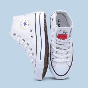 Imagem de Tenis All Snoopy Feminino Cano Alto Chuck 728snpBo, Branco, 37
