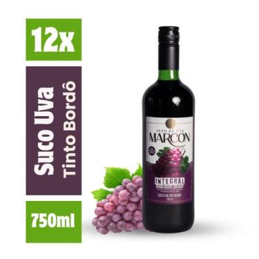 Imagem de Kit 12 Suco de Uva Tinto Bordô Marcon 100% Natural 750ml