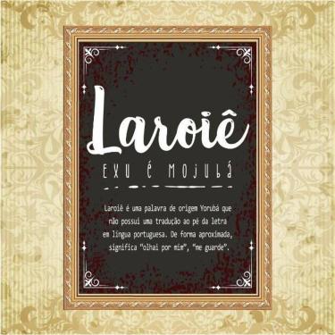 Imagem de Quadro Moldura Dourada Exu Laroiê 45X34Cm