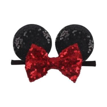 Imagem de Faixas De Cabelo Elásticas Bebê Minnie Mickey Mouse 2.8IN De Nylon Mac