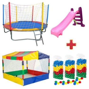 Imagem de Cama Elástica Pula Pula 2,30m Nacional + Piscina de Bolinhas 1,50m + 1