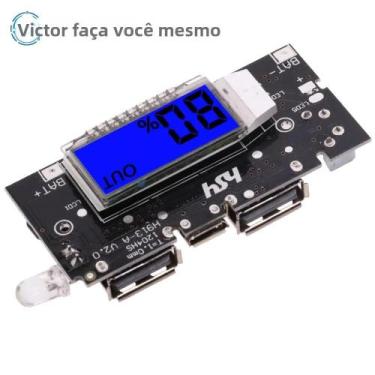 Imagem de Carregador Portátil Dual USB 5V 1A 2.1A Com Bateria 18650, Módulo De C