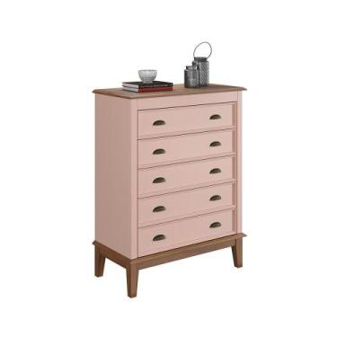 Imagem de Cômoda 5 Gavetas - Apaixone&Decore, Rosa