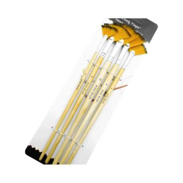 Imagem de Conjunto De Pincéis De Pintura Artística Com Cerdas De Nylon Macias E 