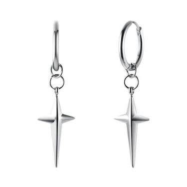 Imagem de Brincos De Estrelas Cruzadas Em Aço Inoxidável Unissex, Joias Da Moda 