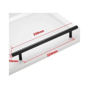 Imagem de Puxador De Porta De Armário Em Aço Inoxidável Preto E Prata, Alça Long