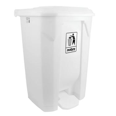 Imagem de Lixeira Em Plástico Resistente 100 Litros Com Pedal - Branca