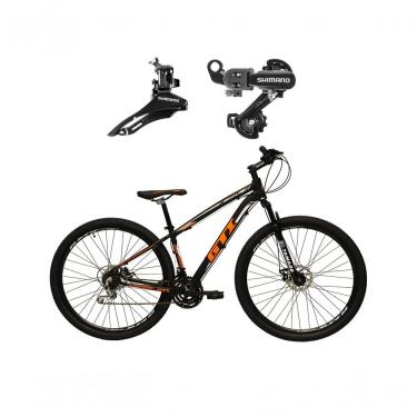 Imagem de Bicicleta Aro 29 Gti Roma 21v Freio Disco Câmbios Shimano Garfo Suspensão - Preto-laran...