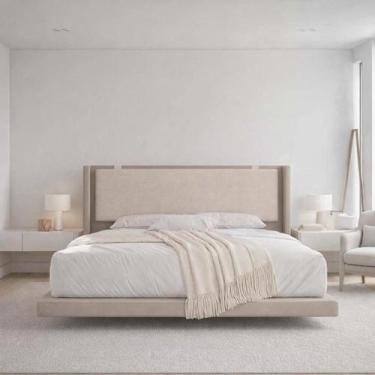 Imagem de Cama Estilo Flutuante Viena Queen 170cm Madeira Maciça e MDF Acabament