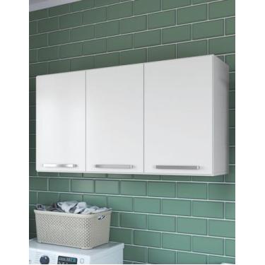 Imagem de Armário Aéreo Multiuso Suspenso Lavanderia Prateleira 90cm Módulo Prat