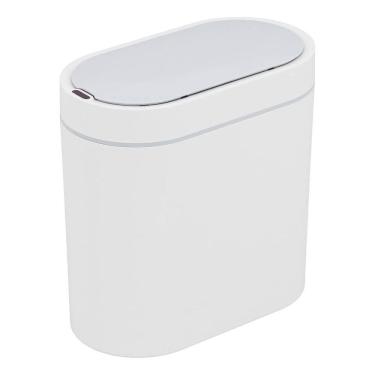 Imagem de Lixeira Banheiro 6l Branca Plastico 14x26x26cm Com Sensor