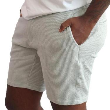Imagem de Bermuda Masculina Malha Listrada - Rabbitohs, G, Cinza claro