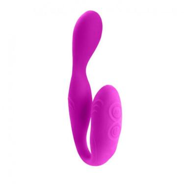 Imagem de Vibrador Duplo Recarregável Lust Pretty Love em Silicone Rosa com 30 Modos de Vibração à Prova d’água