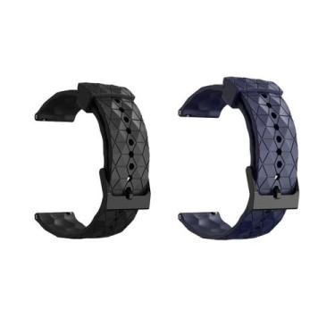 Imagem de Kit Pulseira Silicone Play Para Smartwatch Relógio 20mm - Poolsy, Pret