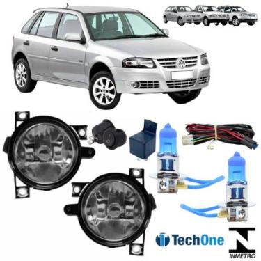 Imagem de Kit farol milha gol g4 saveiro parati polo fox super branca - BIBAS