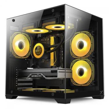 Imagem de Gabinete Gamer BRX Xtreme Glacier, Mini Tower, Lateral e Frontal de Vi
