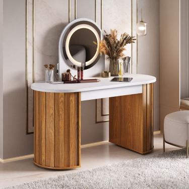 Imagem de Penteadeira Camarim com Espelho Led e 1 Gaveta Glamour Artany