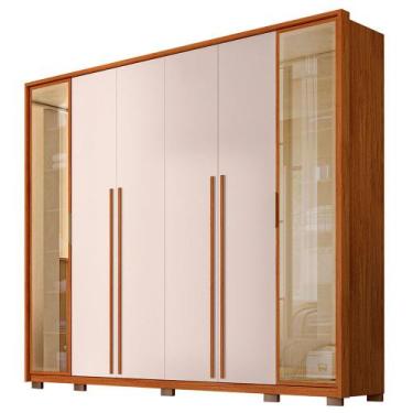 Imagem de Guarda Roupa Casal Octavius com Vidro Reflecta 6 Portas 6 Gavetas Caem