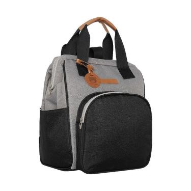 Imagem de Mochila de Maternidade Pirulitando Baby Abraço Cinza e Preto
