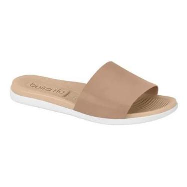 Imagem de Sandália Feminina Chinelo Slide Beira Rio Ant Stress 8360122, 35, Nude