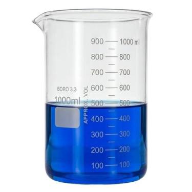 Imagem de Becker Vidro 1000ml Boro Forma Baixa Griffin Bequer Graduado - Qualivi