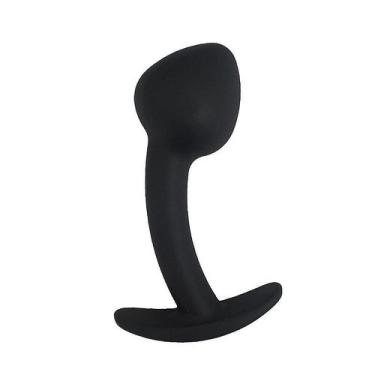 Imagem de Plug Anal em Silicone Curvado com Base para Manuseio - no-brand