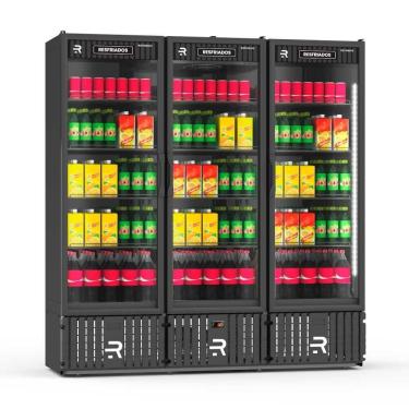 Imagem de Visa Cooler Multiuso Expositor Vertical Refrimate VCM3P 3 Portas Preto-preto 220V