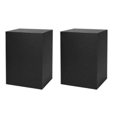 Imagem de Kit 2 Bases Cubo Tablado Expositor 60x35x35cm MDF Preto - Instalojas