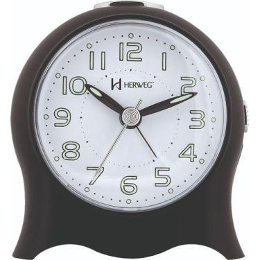 Imagem de Relogio despertador herweg 2572-034 preto, PRETO