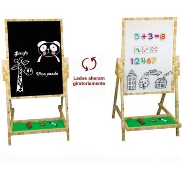 Imagem de Lousa Tripé Magnética Escrever e Desenhar Brinquedo em MDF - BrinqMutt