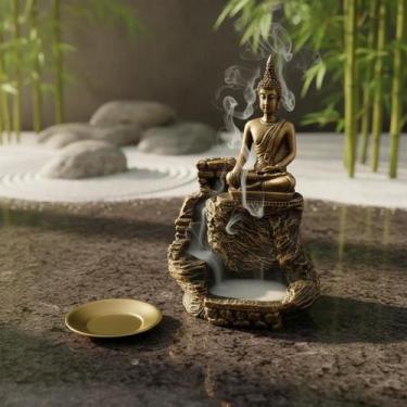 Imagem de INCENSARIO CASCATA Pequeno BUDA NAMASTE - Decore Casa