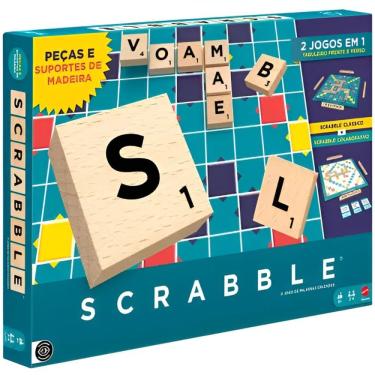 Imagem de Jogo De Tabuleiro - Scrabble - 2 Em 1 - Madeira - Mattel