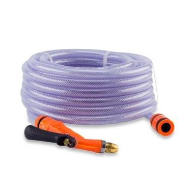 Imagem de Mangueira de Jardim Trançada 1/2" 2,0mm 100 PSI Transparente 20m com H