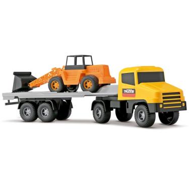 Imagem de Caminhão Plataforma Com Trator Carregadeira - Silmar Brinquedos