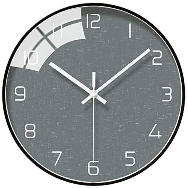Imagem de Relógio de Parede Moda Moda Casa, Sala de estar Quarto Relógio Pingente, Silencioso Relógio Simples Creative Precise (Cor: Cinza), Amarelo (Color : Gray)