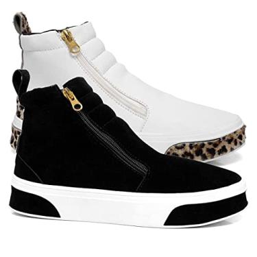 Imagem de Kit 2 Tênis Feminino GuGi Botinha De Academia em Camurça Leve 203-GG;Cor:Preto e Branco;Tamanho:39