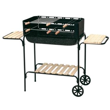 Imagem de Churrasqueira Mor Rodeio 3013 com Grelha, Tábua, Espetos, Grades e Rodas para Transporte