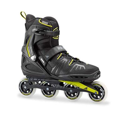 Imagem de Patins Rollerblade RB XL masculinos adultos fitness em linha skate, preto e limão, patins em linha de alto desempenho, Black/Lime, 17.5