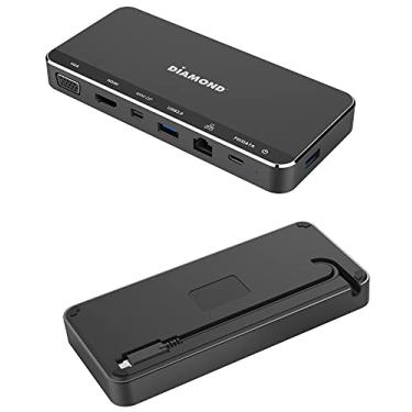 Imagem de Diamond Multimedia Diamond USB-C 4K Triple Display Multi-Stream Base de Transporte, Mini DP, HDMI, VGA, USB 3.0x2, Gigabit Ethernet. Compatível com Mac, Windows, laptops com portas USB-C