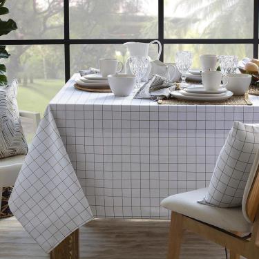 Imagem de Toalha De Mesa 6 Lugares Naturalle Panama - Sultan Grid Bege