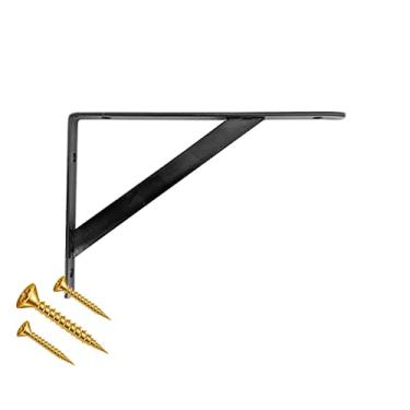 Imagem de KIT 2 Suporte Cantoneira Mão Francesa Preto 10cm Aço