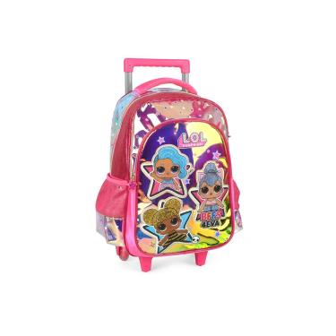 Kit Mochila Escolar Infantil LOL BFFS 4 Eva Com Rodinhas - Luxcel