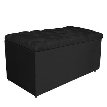 Imagem de Calçadeira Estofada Liverpool 90cm Solteiro Suede Preto
