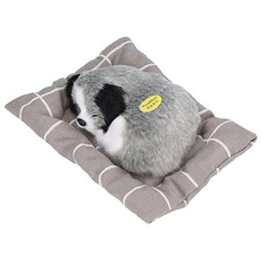 Imagem de Brinquedo de pelúcia para cães, simulação de boneca de cachorro dormindo 17 x 13,5 cm fofo com almofada de pano para presente de crianças para decoração de casa (aconchegante)