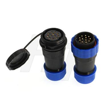 Imagem de HangTon HE29 tomada painel tomada energia industrial à prova d'água IP68 conector circular macho fêmea, 12 pin