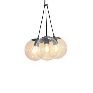 Imagem de Lustre Pendente Blumenau Globb 3 Âmbar E27 Bivolt